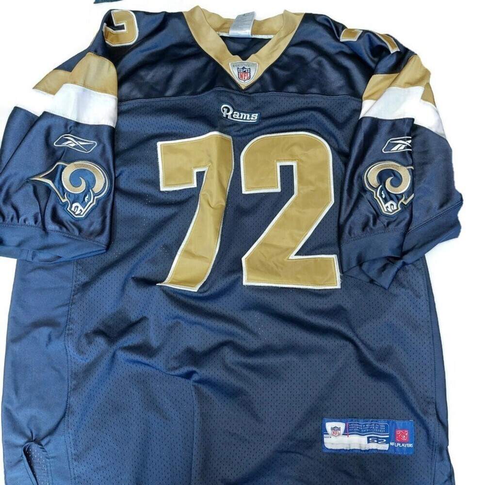 Reebok Equipment Mens 52 St. Louis Los Angeles Rams Chris Long #72 Jersey Blue